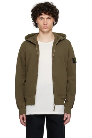 Stone Island Khaki Malfilé Fleece Old Effect Hoodie