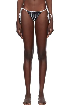 Frankies Bikinis Black Divine Skimpy String Bikini Bottom