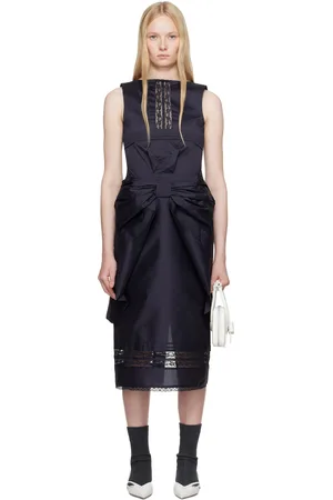 Shushu/Tong Navy Big Bow Midi Dress