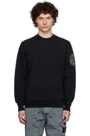 Stone Island Black Cotton Fleece Sweatshirt