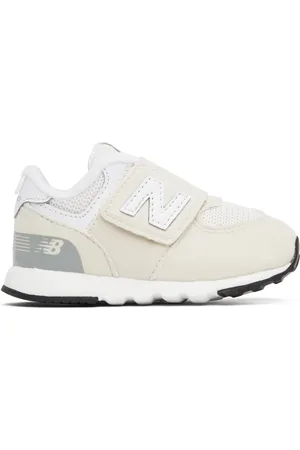 New Balance Baby Beige & White 574 New-B Hook & Loop Sneakers