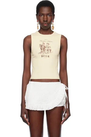 Frankies Bikinis Beige Bella Hadid Edition Reno Tank Top