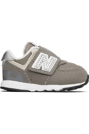 New Balance Baby Gray & Silver 574 New-B Hook & Loop Sneakers