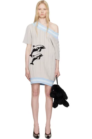 ASHLEY WILLIAMS & Gray Dolphins Knit Minidress