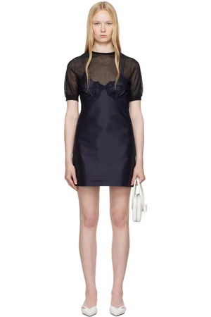 Shushu/Tong Navy Cutout Bow Sling Minidress