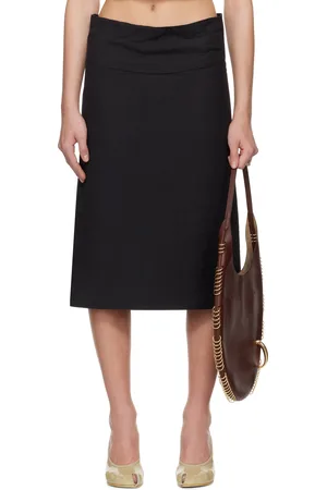 Tory Burch Molded Waistband Cotton Midi Skirt