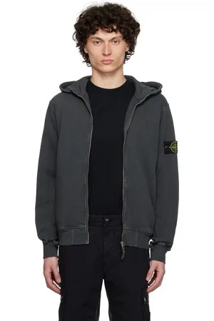 Stone Island Gray Malfilé Fleece Old Effect Hoodie