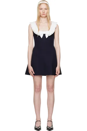 Shushu/Tong Navy Round Neck Sleeveless Minidress