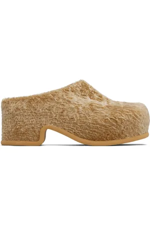 DRIES VAN NOTEN Beige Shearling Slip-on Loafers