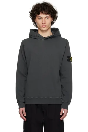 Stone Island Gray Malfilé Fleece Old Effect Hoodie