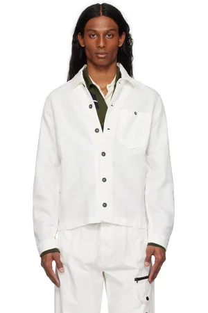 C.P. Company Off-White Cotton Linen Lens Overshirt