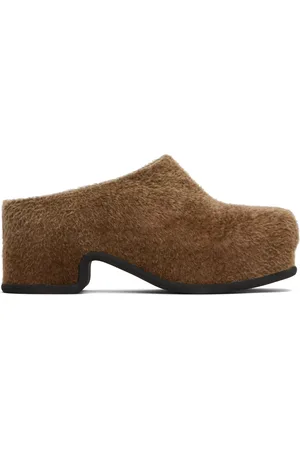DRIES VAN NOTEN Brown Shearling Slip-on Loafers