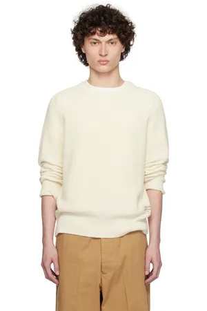 Merz b. Schwanen Off-White CC02 Ribbed Knit Sweater