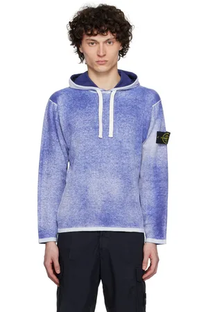 Stone Island Blue & Navy Raw Hand Light Reversible Hoodie