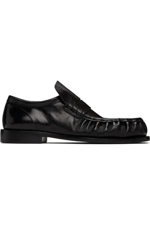 DRIES VAN NOTEN Black Leather Loafers