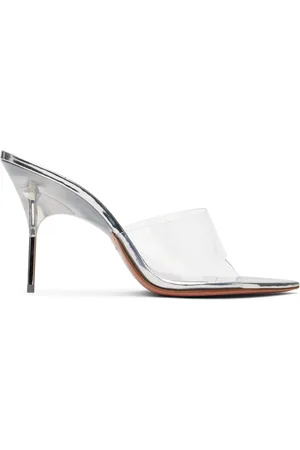 Amina Muaddi Transparent Bianca Glass Slipper 95 Mules