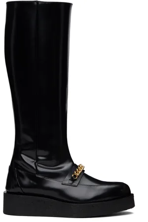 Ernest W. Baker Black Chain Creeper Boots