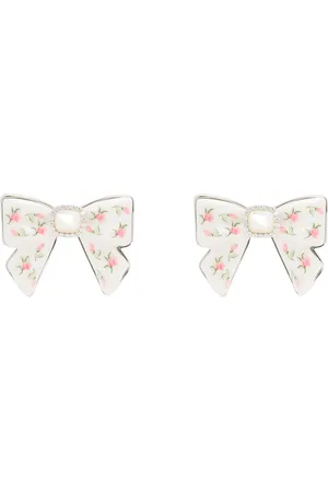 Shushu/Tong Silver & White YVMIN Edition Ceramics Bowknot Nacre Earrings