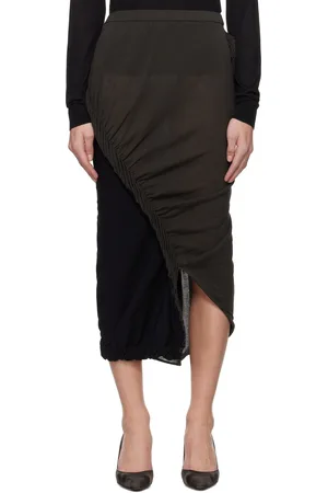 Issey Miyake Black & Gray Beanstalk Midi Skirt