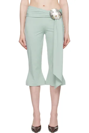 Conner Ives Blue Shell Belt Capri Trousers