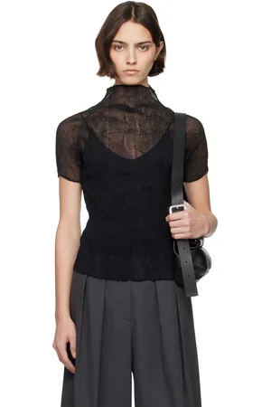 Issey Miyake Black Chiffon Twist BK/WT-56 Turtleneck