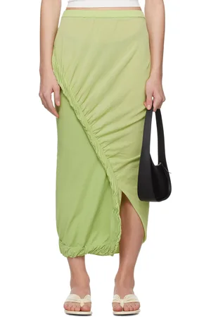 Issey Miyake Green Beanstalk Midi Skirt