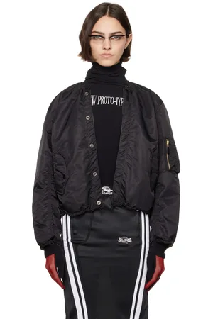 PROTOTYPES Black Nylon Reversible Bomber Jacket