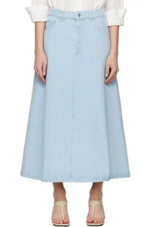 Nanushka Blue Cintia Denim Midi Skirt