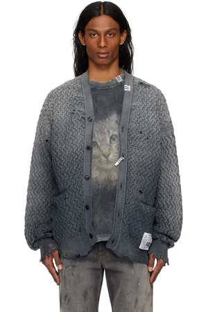 Maison Mihara Yasuhiro Gray Sun Faded Like Knit Cardigan