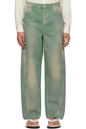 Auralee Green Organic Cotton Duck Trousers