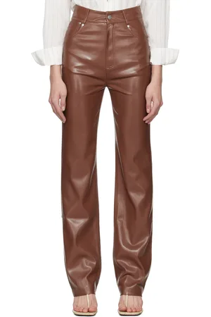 Nanushka Brown Jacoba Vegan Leather Pants