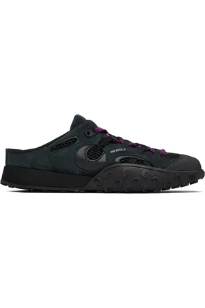 Marine Serre Black Suede Leather MS Rise Tyko Mules