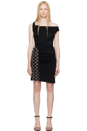 Marine Serre SSENSE Exclusive Black Soft Jersey Draped Minidress
