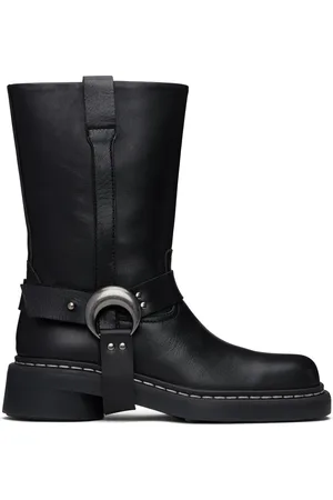 Marine Serre Black Metal Free Leather MS Moto Boots