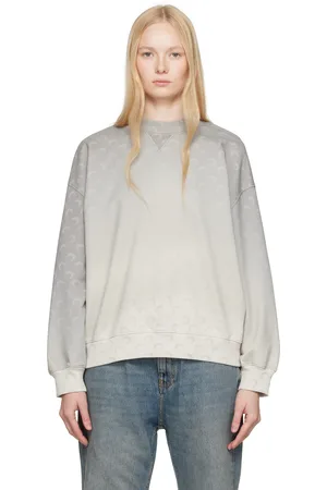 Marine Serre Gray Moon Faded Fleece Oversized Sweatshirt
