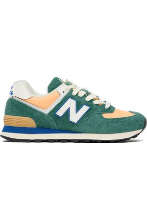 New Balance Green & Orange 574 Sneakers