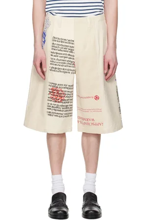 Marine Serre Beige Regenerated Tote Bags Cargo Shorts