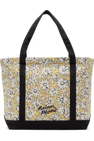 Maison Kitsuné Yellow Daisy Field Large Jacquard Tote