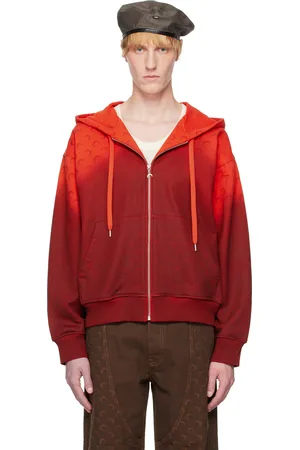 Marine Serre Red Moon Faded Fleece Zipped Hoodie