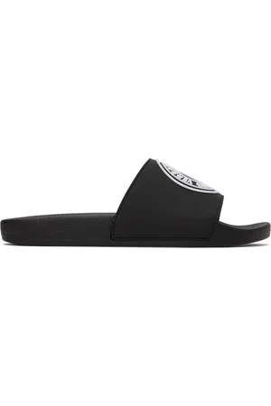 VERSACE Black V-Emblem Slides