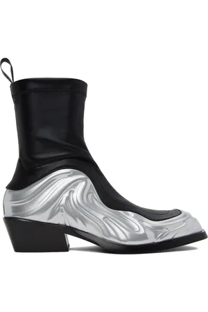 VERSACE Black & Silver Solare Boots