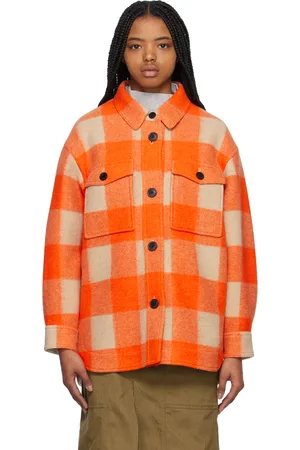 Isabel Marant Orange & Beige Harveli Jacket