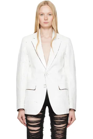 Maison Margiela White Hand-Coated Blazer