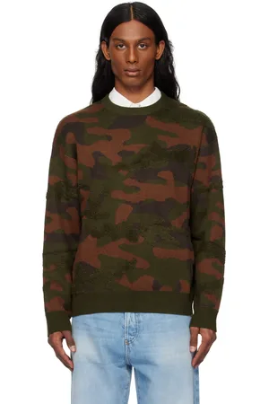DIME Green & Brown Camo Chenille Knit Sweater