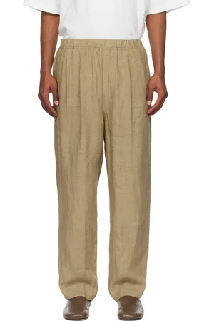 YLÈVE Khaki Linen Poplin Trousers