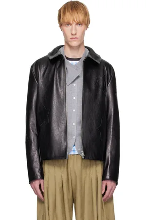 Andrej Gronau Star Cutout Leather Jacket