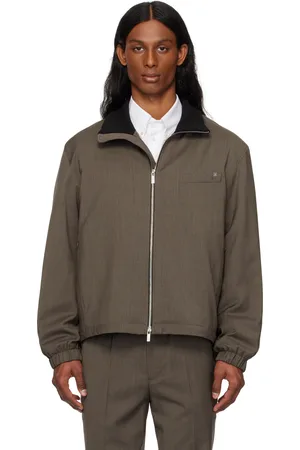 Helmut Lang Brown Relaxed Wool Bomber Jacket