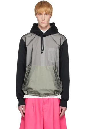 Comme des Garçons Black Polyester Smooth Thick & Nylon Tulle Hoodie