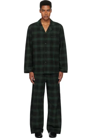 SKIMS Green Flannel Sleep Pyjama Set