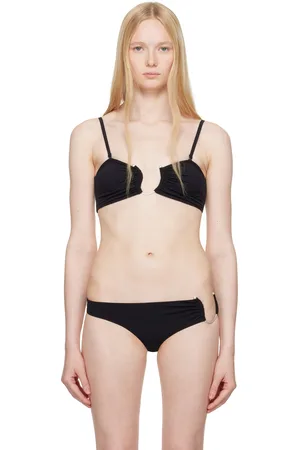 CHRISTOPHER ESBER Ruched Crescent Bandeau Bikini Top